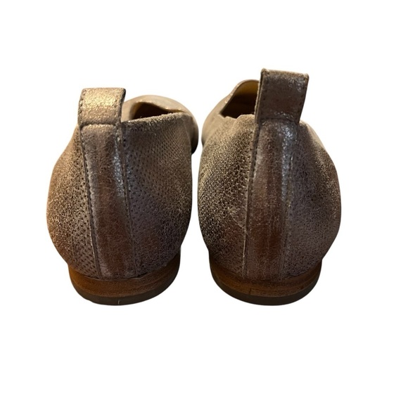 PAUL GREEN ~ Perry Flat in Gold Metallic Perforated Leather - Picture 2 of 8